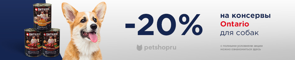 -20% на консервы Ontario для собак