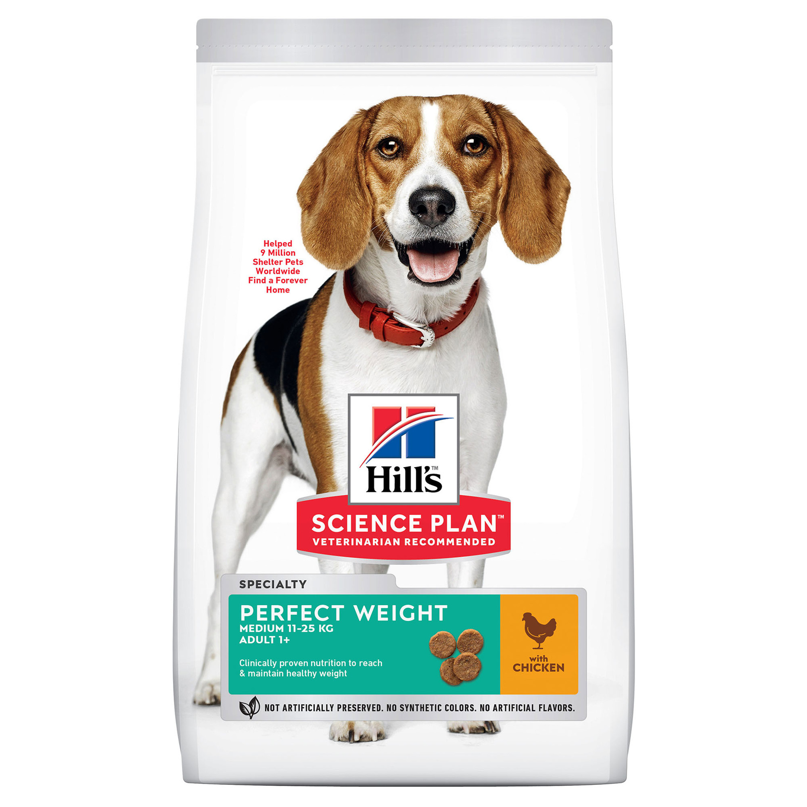 Корм Hill's Science Plan сухой корм для взрослых собак средних пород для поддержания оптимального веса, с курицей (12 кг)