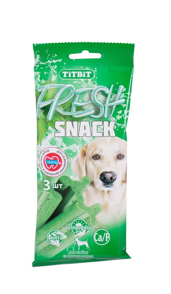 TiTBiT TiTBiT снек для свежего дыхания Fresh для собак средних пород, 3 шт. (150 г) ароматизатор california scents supair drive fresh мята