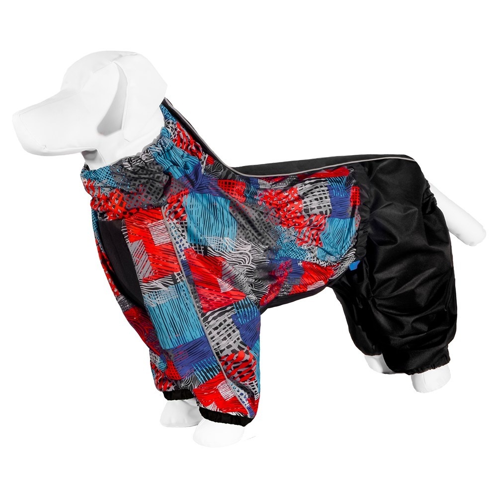 Yami-Yami одежда Yami-Yami одежда дождевик для собаки с рисунком «Квадраты», красный, Стаффордширский терьер (52-54 см)