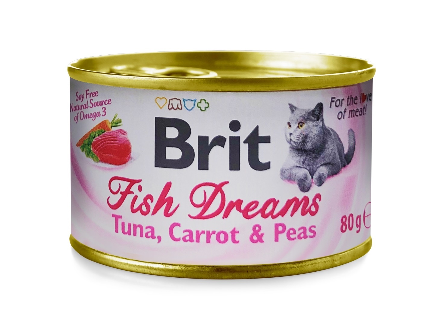 Brit Brit консервы с тунцом, морковью и горошком для кошек (80 г) brit brit консервы для котят с цыпленком 80 г