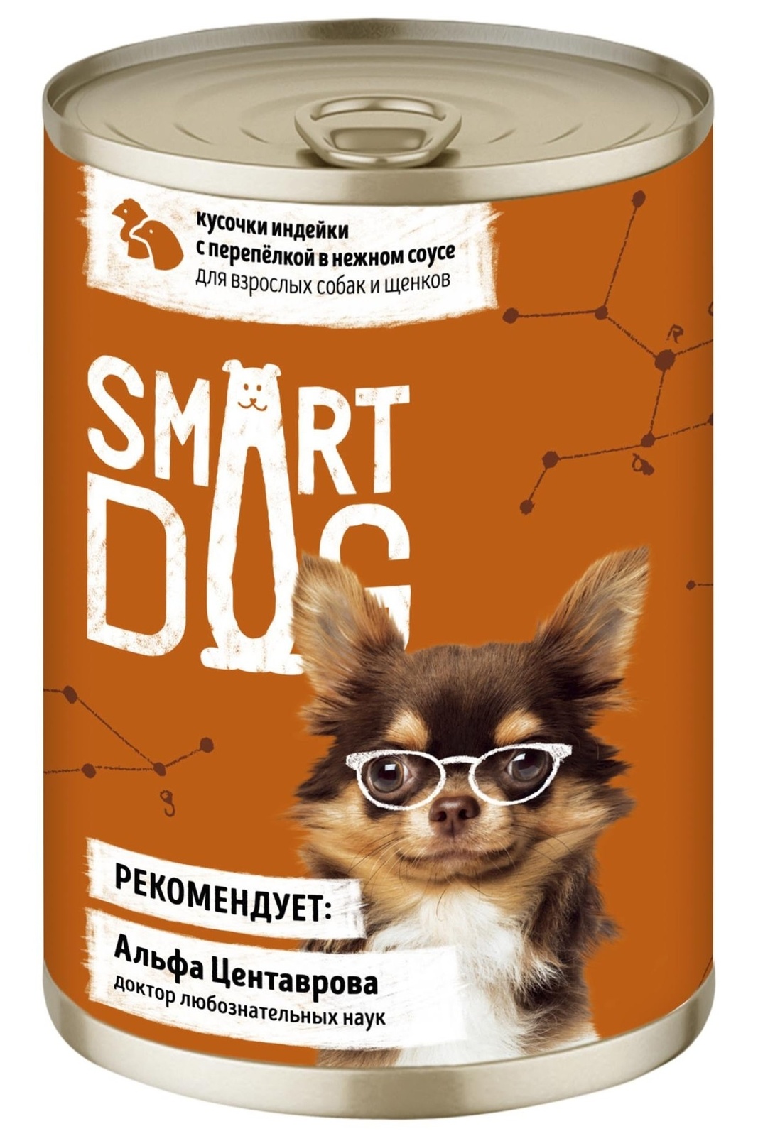 Smart Dog консервы Smart Dog консервы консервы для взрослых собак и щенков кусочки индейки с перепелкой в нежном соусе (400 г)