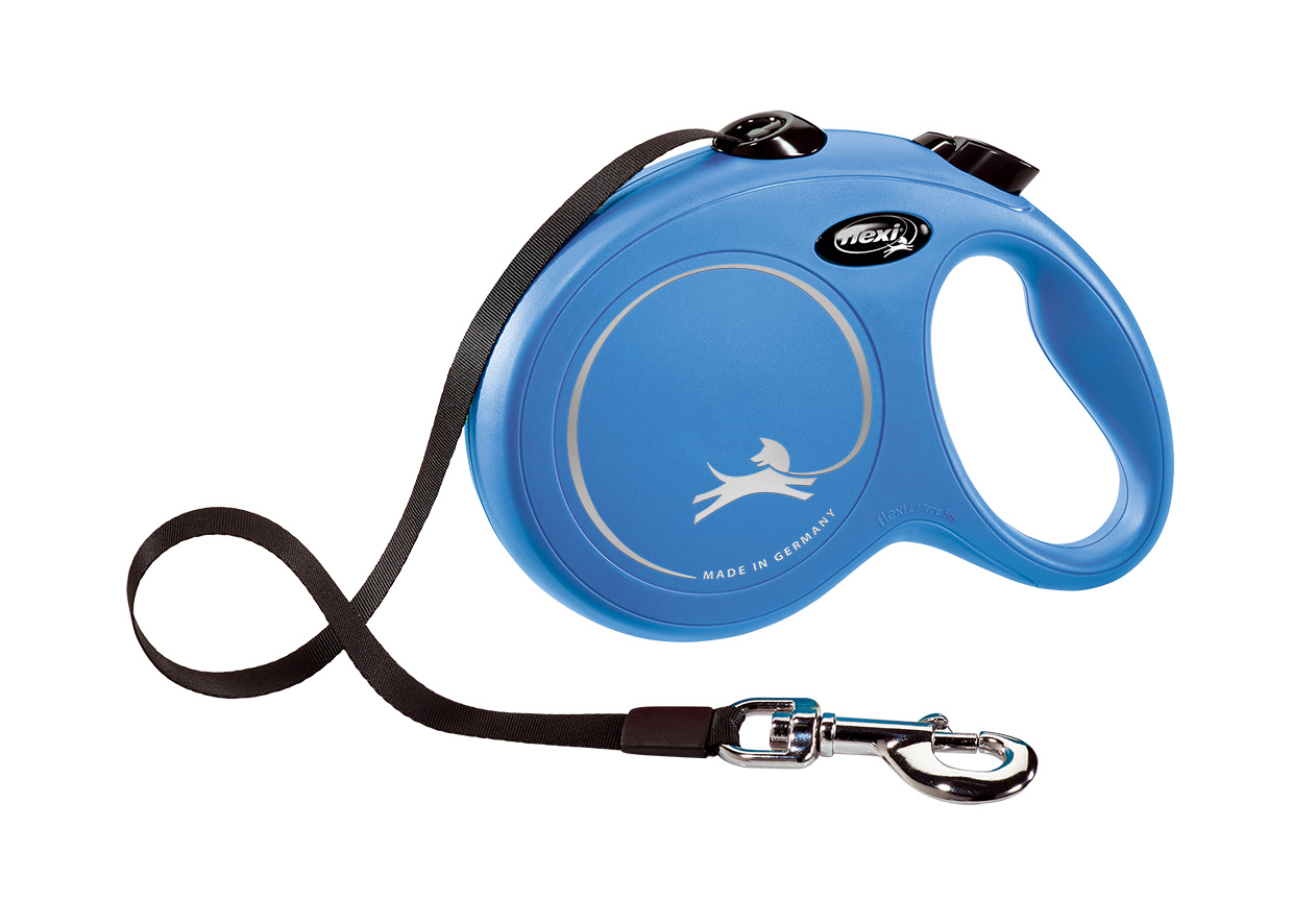 Flexi рулетка-ремень для собак, голубая (350 г)