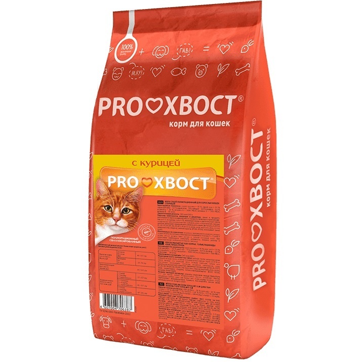 ProХвост ProХвост корм сухой для кошек с курицей (10 кг)