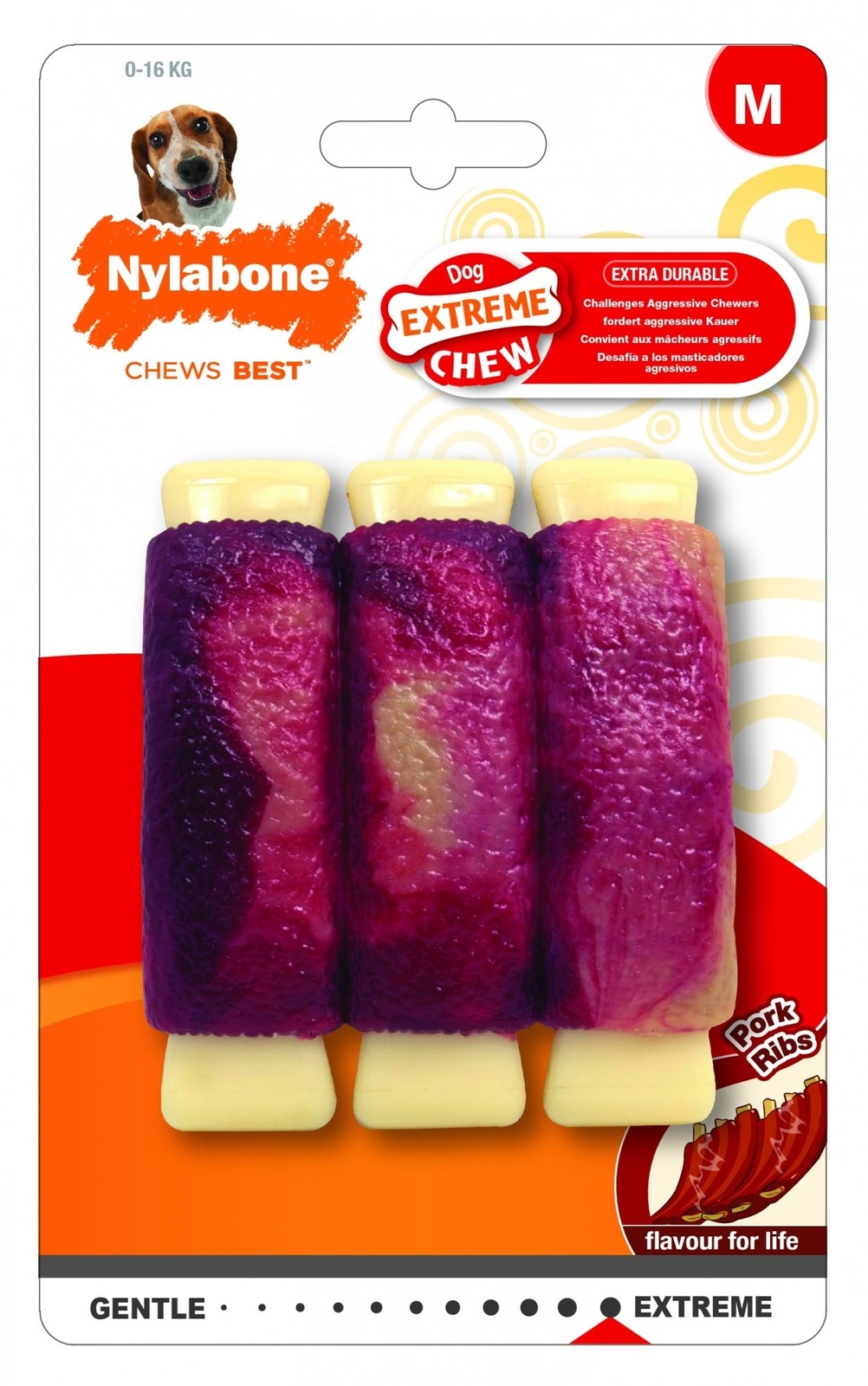 Nylabone Nylabone свиные ребрышки экстра-жесткие, М (157 г)