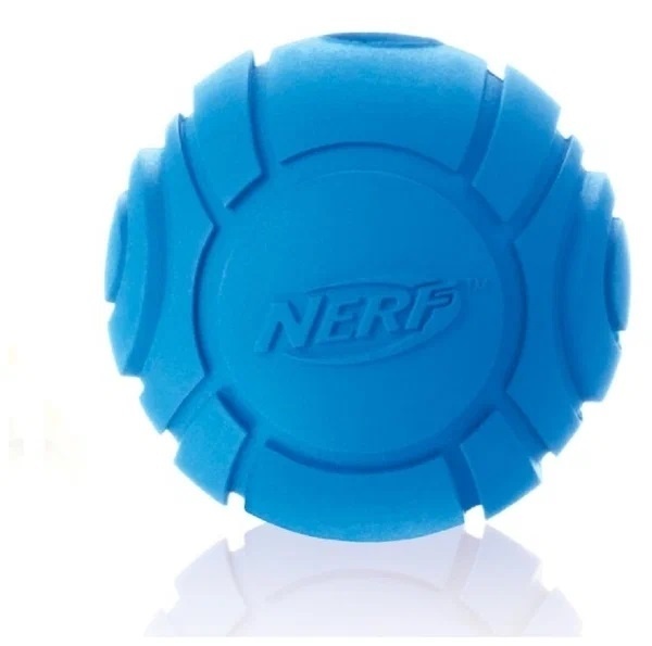 Nerf Nerf игрушка для собак Мяч резиновый пищащий, 6 см, синий (110 г) игрушка для собак nerf мяч для регби пищащий 9 см