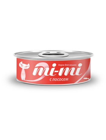 mi-mi консервы для кошек и котят с кусочками тунца с лососем в желе (80 г)