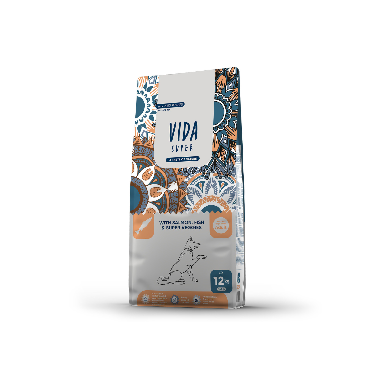 VIDA Super VIDA Super корм для взрослых собак средних и крупных пород с лососем, рыбой и овощами (2 кг)