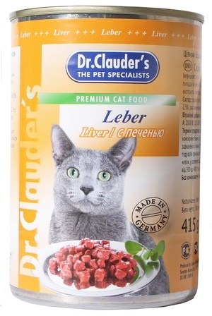Dr.Clauder's Dr.Clauder's консервы для кошек с печенью (415 г) dr clauders консервы для кошек с сердцем 0 415 кг 21631 10 шт