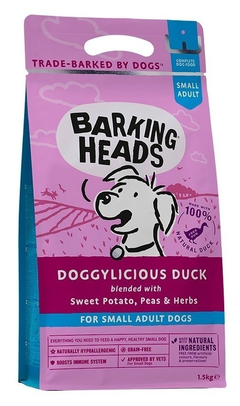 Корм Barking Heads беззерновой для собак малых пород, с уткой и бататом "Восхитительная утка" (1,5 кг) 