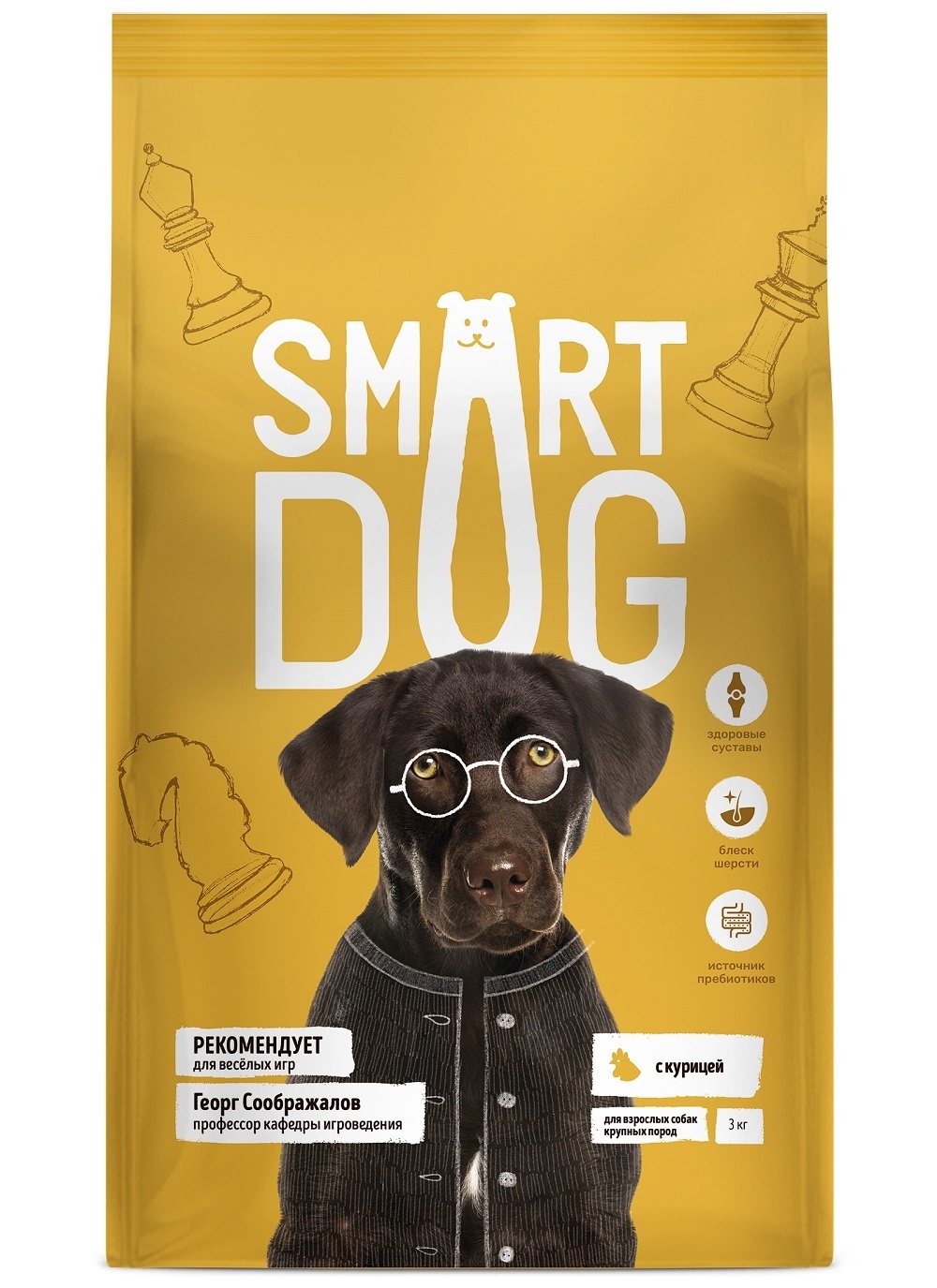 Smart Dog Корм Smart Dog для взрослых собак крупных пород, с курицей (18 кг) smart dog корм smart dog для щенков с цыпленком 18 кг