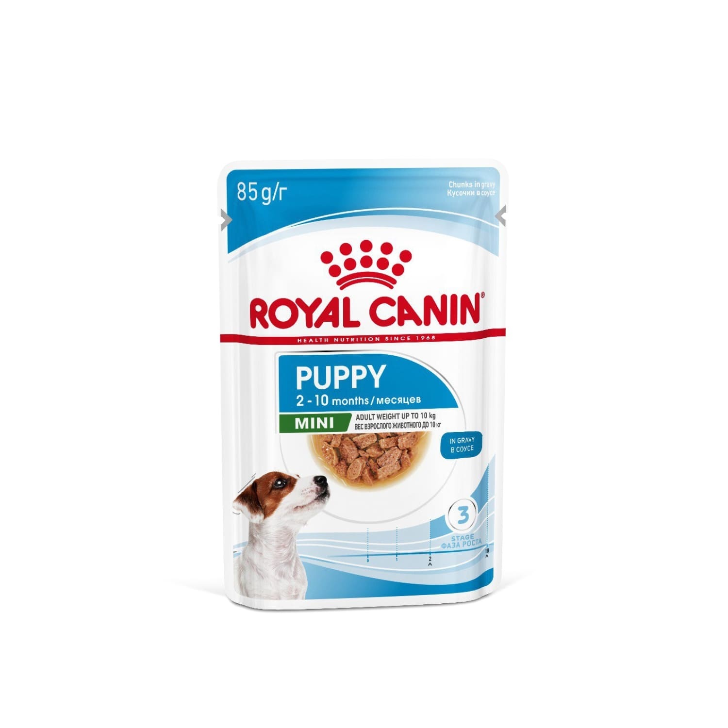 Royal Canin паучи для щенков мелких пород в возрасте до 10 месяцев, кусочки в соусе, Mini Puppy (1 шт)