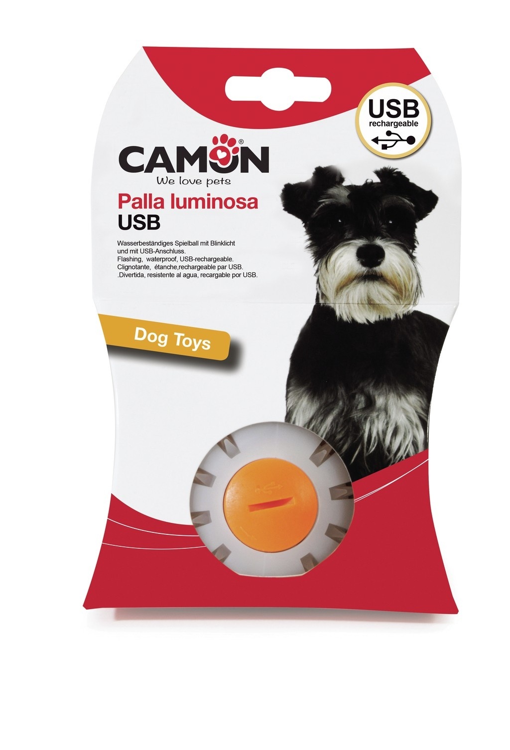 Camon Camon игрушка для собак мяч светящийся (156 г) camon игрушка для собак мяч джутовый для дрессировки с длинной ручкой диаметр 7 см