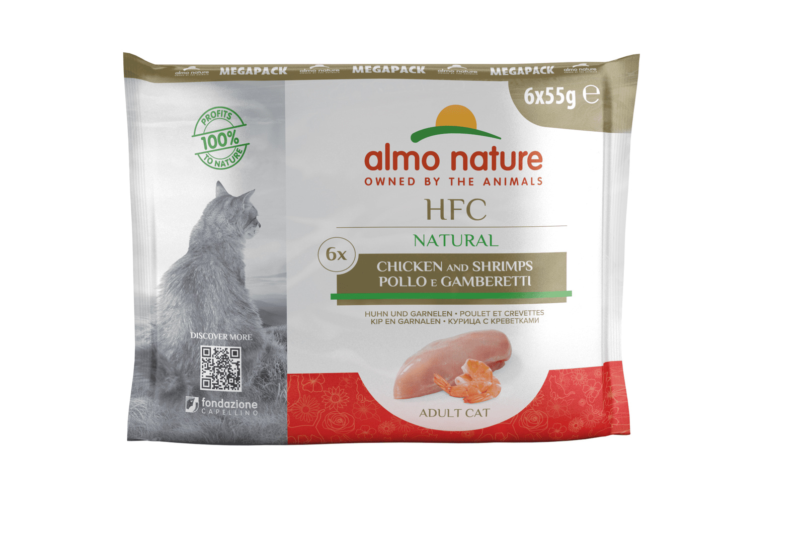 Almo Nature консервы Almo Nature консервы набор паучей с курицей и креветками для кошек (6x55 гр) (330 г)