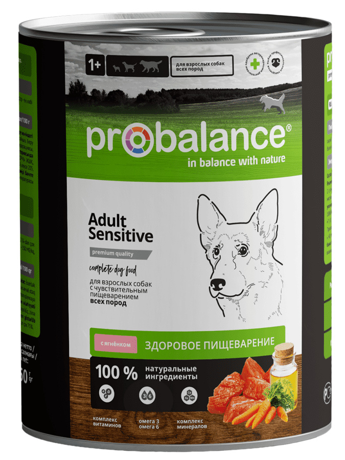 Probalance консервы для собак всех пород с чувствительным пищеварением, с ягненком (850 г)
