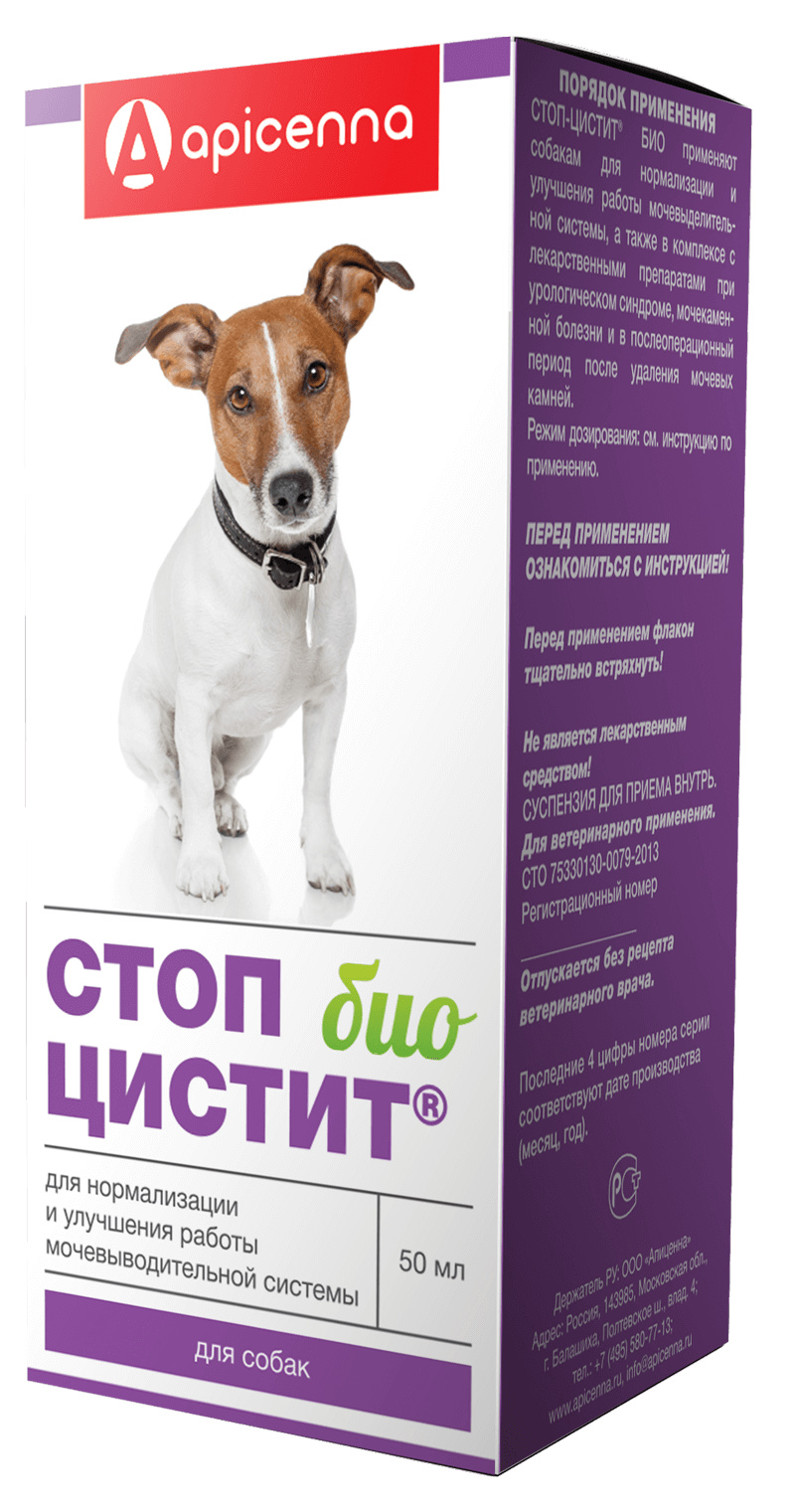 Apicenna Apicenna стоп цистит БИО для собак: лечение и профилактика МКБ, суспензия (50 г)