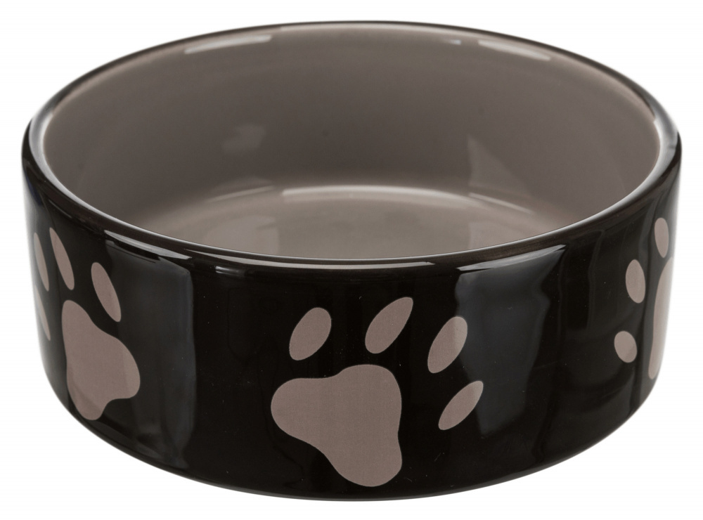 Trixie Trixie миска для собаки с рисунком Лапка, керамика, коричн./бежевый (0,3л, 12см) миска для собаки с рисунком лапка 0 3 л ф 12 см керамика коричн бежевый