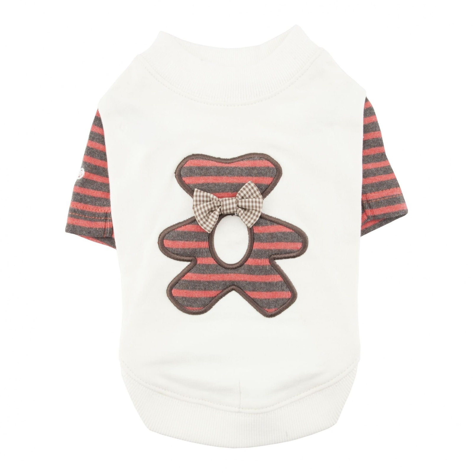 цена Puppia Puppia хлопковая футболка с полосатым медвежонком Тедди, кремовый (M)