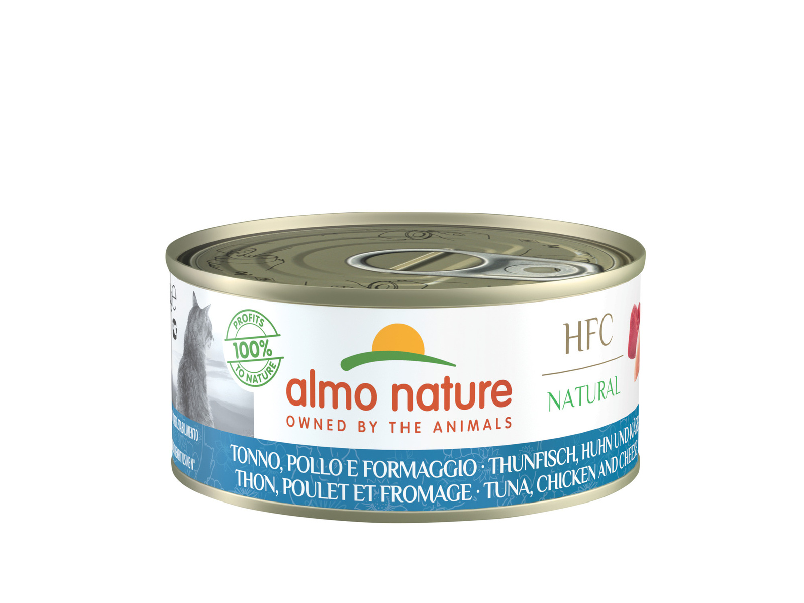 Almo Nature консервы для кошек с курицей, тунцом и сыром, 50% мяса (3,6 кг)