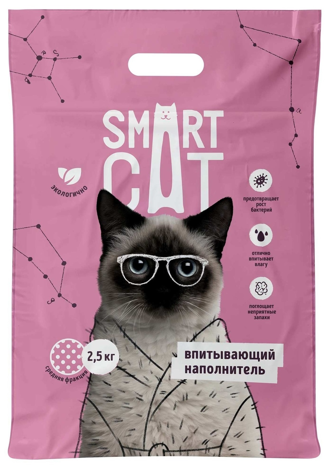 Smart Cat наполнитель Smart Cat наполнитель впитывающий наполнитель, средняя фракция (2,5 кг)
