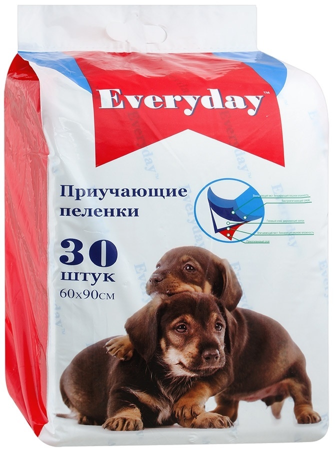 EVERYDAY впитывающие пеленки для животных (гелевые), 30 шт. (60х45 см) 