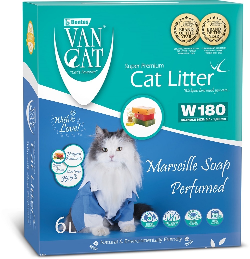 Van Cat Van Cat комкующийся наполнитель с ароматом марсельского мыла, 6л, коробка (5,1 кг)