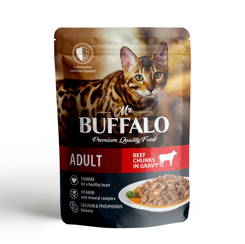 Mr.Buffalo Mr.Buffalo паучи для кошек Говядина в соусе (85 г) 61507