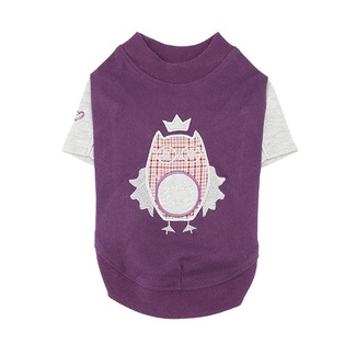 Хлопковая футболка "Полночь" с аппликацией Сова на спине, фиолетовый