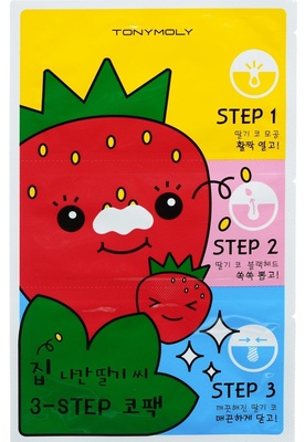Пластыри для носа против черных точек "Homeless Strawberry Seeds 3-step Nose Pack" 6г Пластыри для носа против черных точек "Homeless Strawberry Seeds 3-step Nose Pack" 6г 23306 Tony Moly