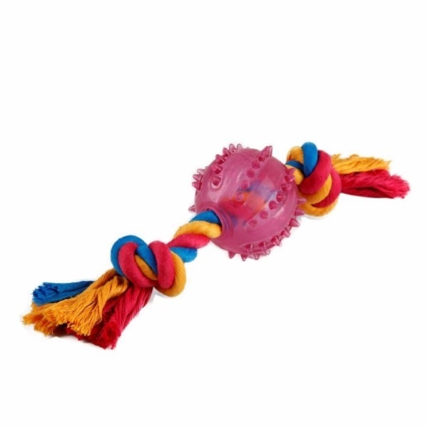цена Homepet Homepet игрушка для собак: Мяч с шипами на канате (100 г)
