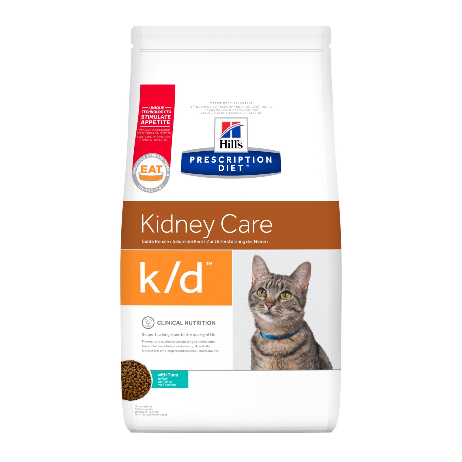 Корм Hill's Prescription Diet k/d Kidney Care сухой диетический, для кошек при профилактике заболеваний почек, с тунцом (1,5 кг)