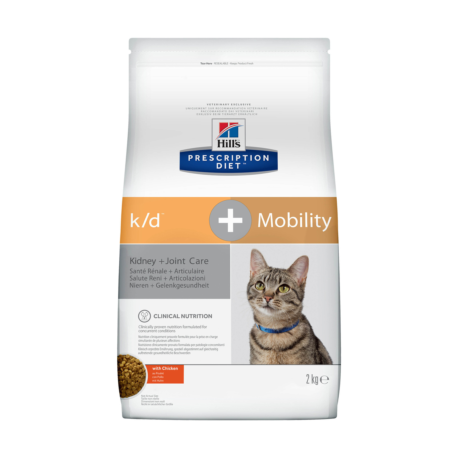 Корм Hill's Prescription Diet k/d Mobility Kidney, Joint Care сухой диетический, для кошек для поддержания здоровья почек и суставов (2 кг)