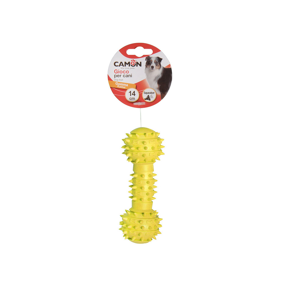 Camon игрушка Гантель резиновая с пищалкой, желтый (14 см)