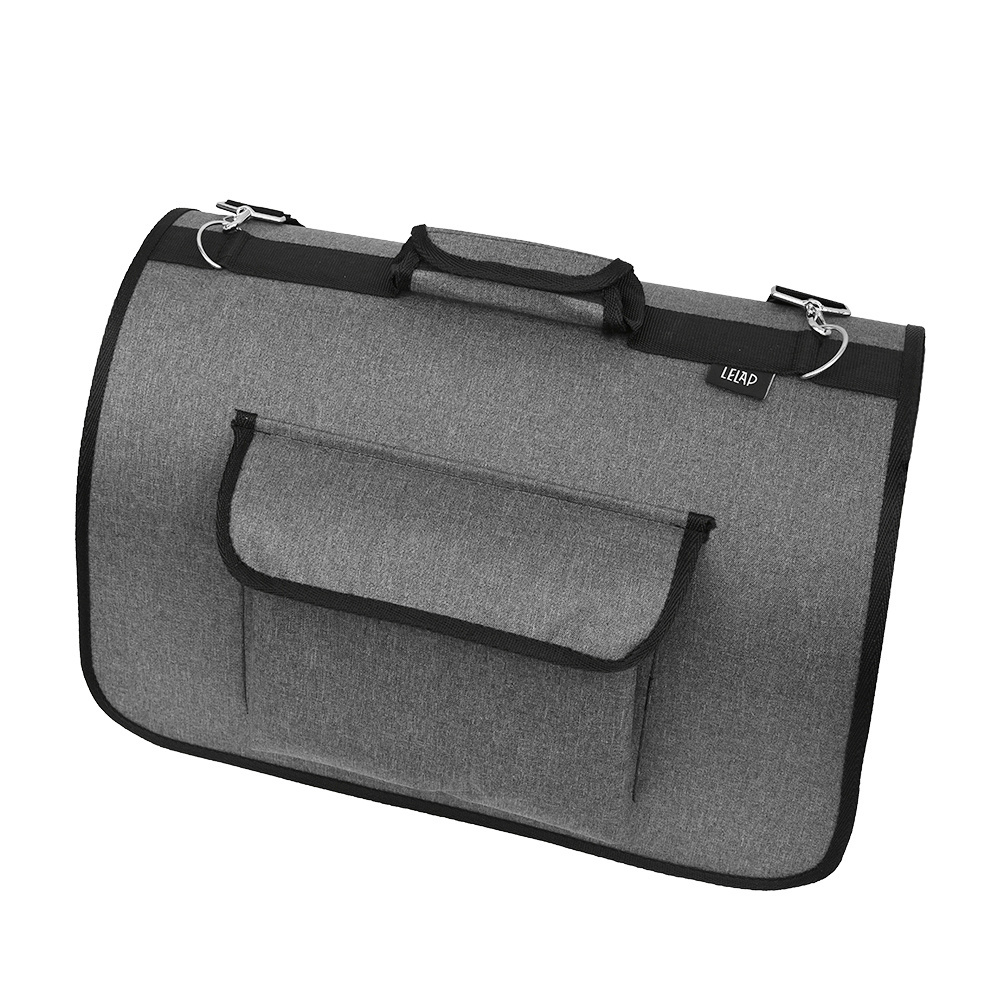 Lelap транспортировка сумка-переноска с карманом "Шатои" для животных, серый (M)
