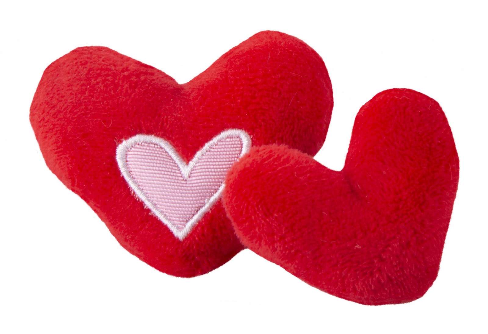 Rogz игрушка для кошек: плюшевые сердечки с кошачьей мятой, красные (14 г)
