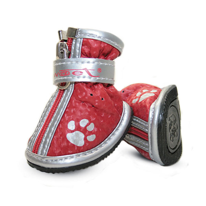 Triol (одежда) ботинки для собак, красные с лапками (M)