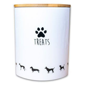 керамический бокс для хранения лакомств для собак, белый