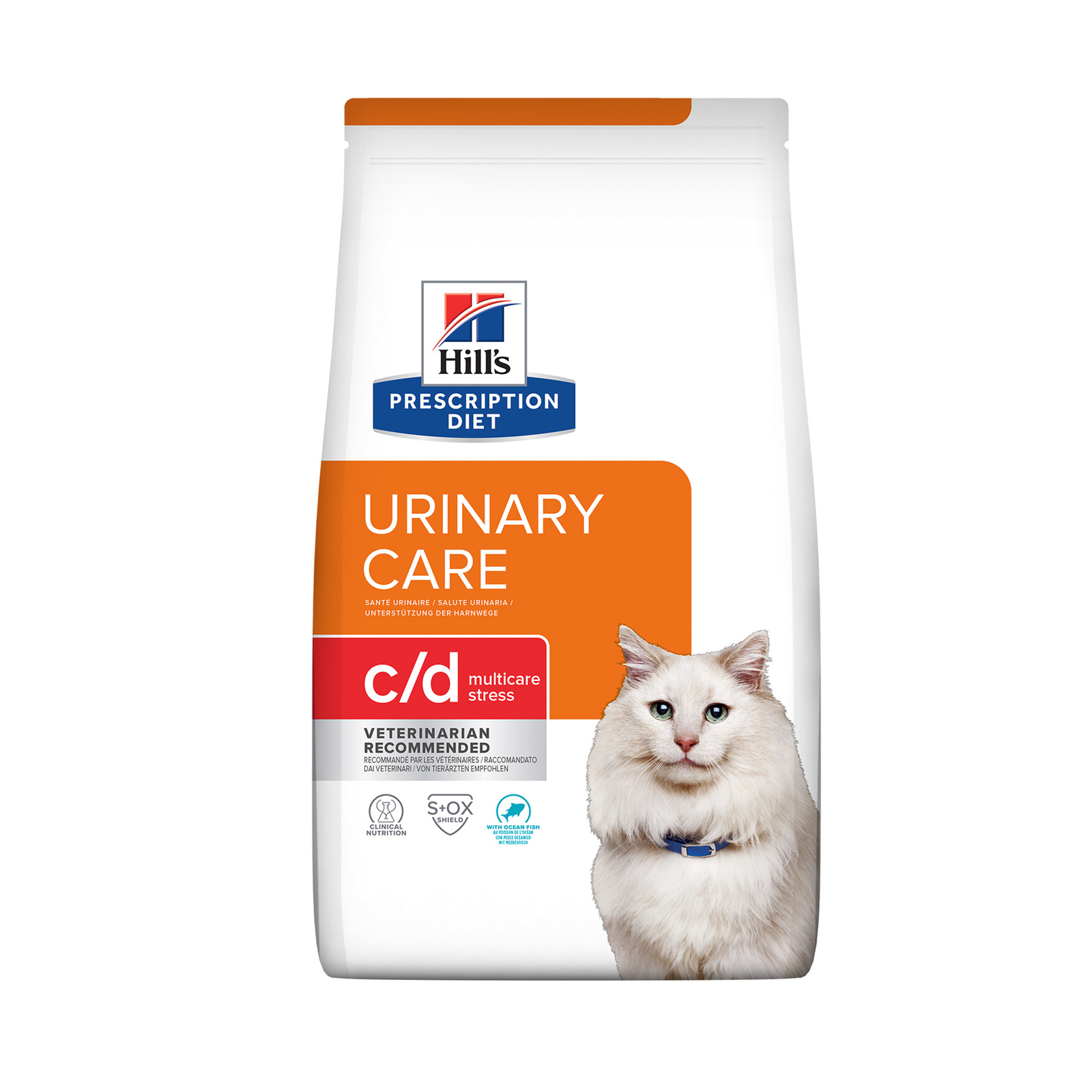 Hill's Prescription Diet сухой корм для кошек C/d  профилактика МКБ при стрессе с рыбой (Urinary Stress) (8 кг)