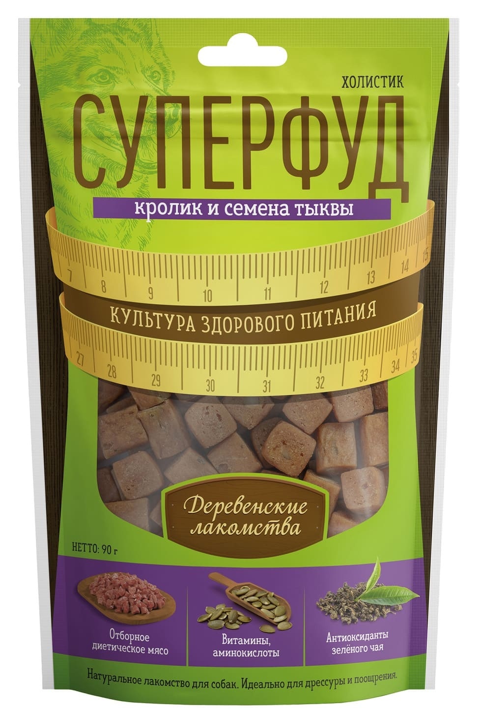 

Деревенские лакомства суперфуд: кролик и семена тыквы (90 г)