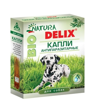 Биокапли антипаразитарные Natura Delix BIO с алоэ-вера, для собак Бионикс