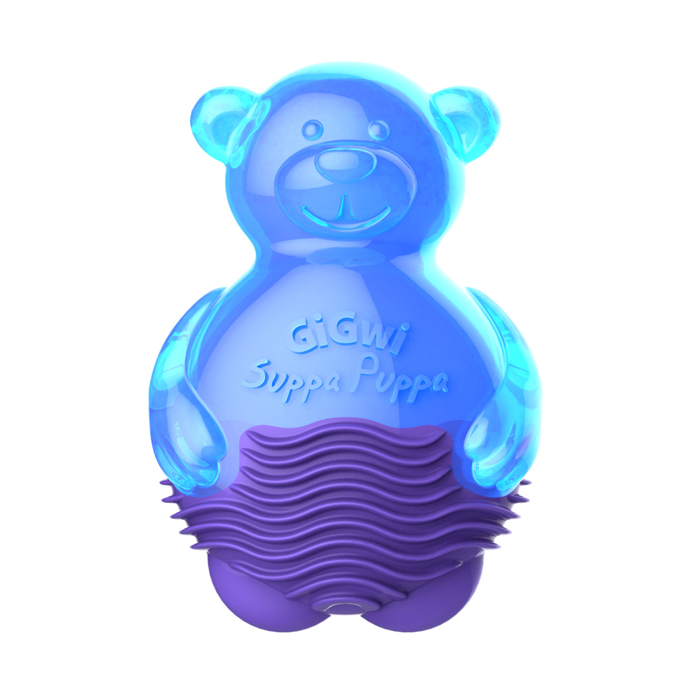 GiGwi мишка, игрушка с пищалкой,синий, 9 см (65 г)