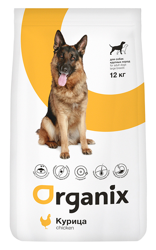 ORGANIX сухой корм для собак крупных пород, с курицей (12 кг)