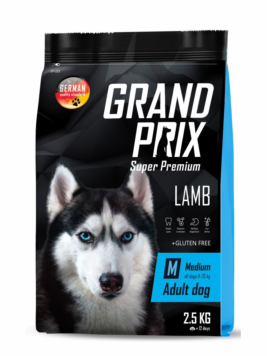 Корм Grand Prix полнорационный сбалансированный, для взрослых собак средних пород с ягненком и рисом (2,5 кг) Grand Prix - фото 3