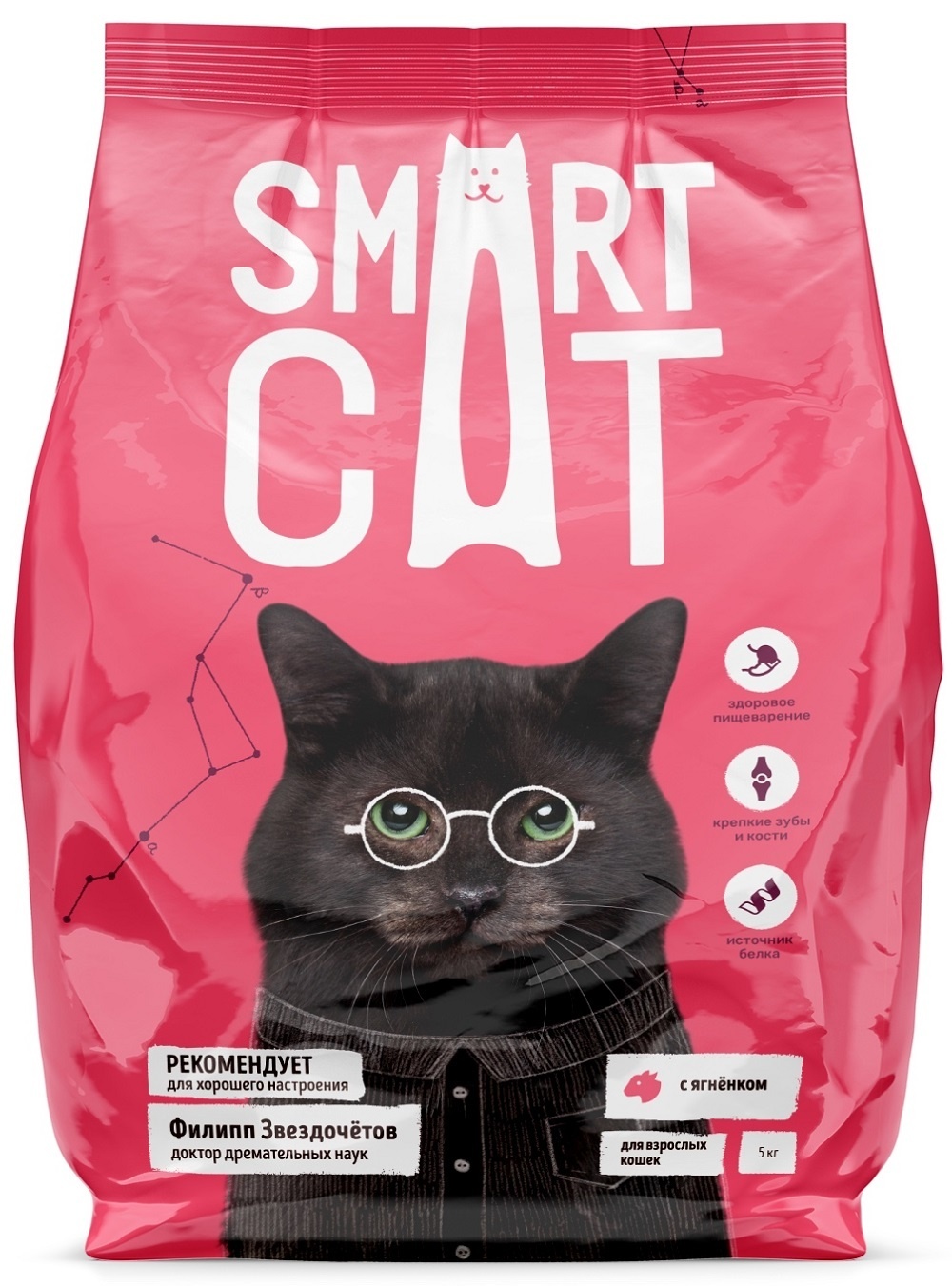 

Корм Smart Cat для взрослых кошек, с ягнёнком (1,4 кг)