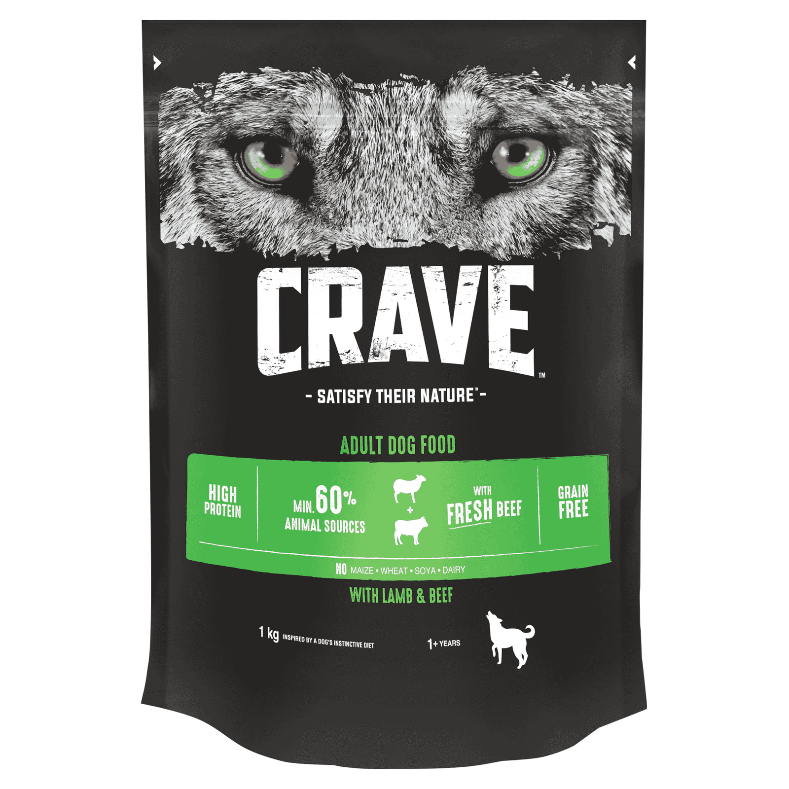 Корм Crave сухой корм для взрослых собак, с говядиной и ягненком (1 кг) Crave Корм Crave сухой корм для взрослых собак, с говядиной и ягненком (1 кг) - фото 1