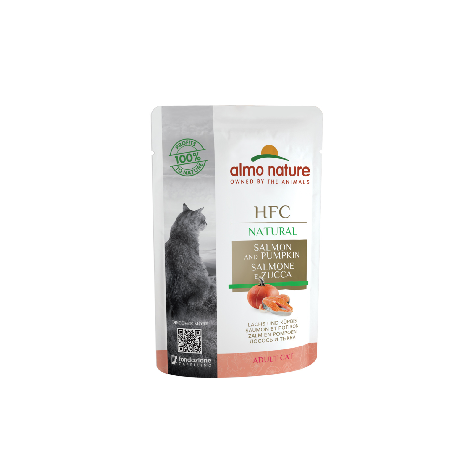 

Almo Nature паучи для кошек, с лососем и тыквой (55 г)