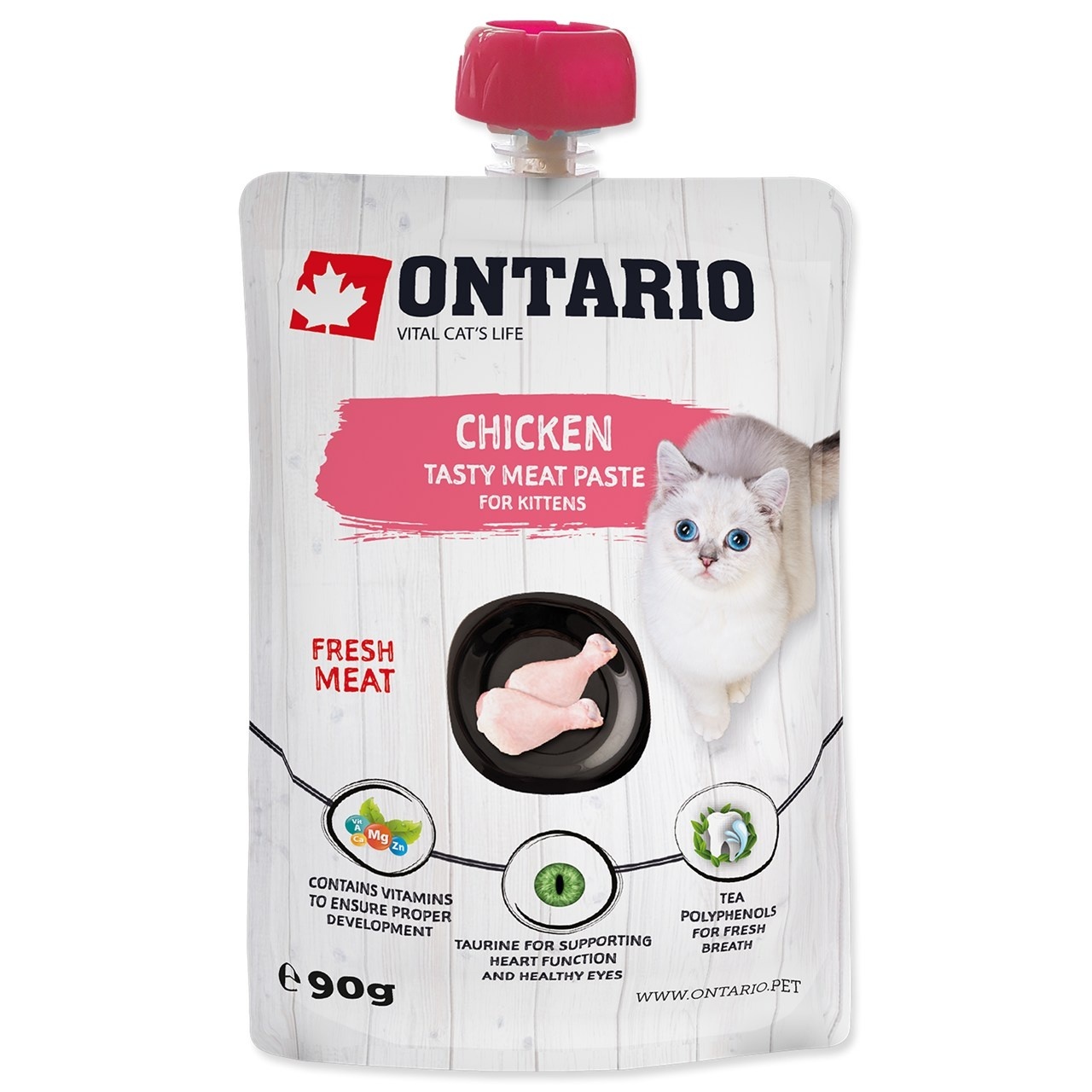 

Ontario (консервы, лакомства) лакомство-паста для котят из свежего мяса курицы (90 г)