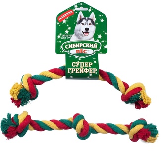 Сибирский Пёс игрушка для собаки Грейфер, цветная верёвка 3 узла