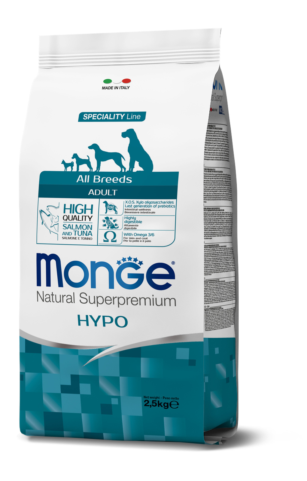 гипоаллергенный корм для собак всех пород, лосось с тунцом (12 кг) Monge гипоаллергенный корм для собак всех пород, лосось с тунцом (12 кг) - фото 1