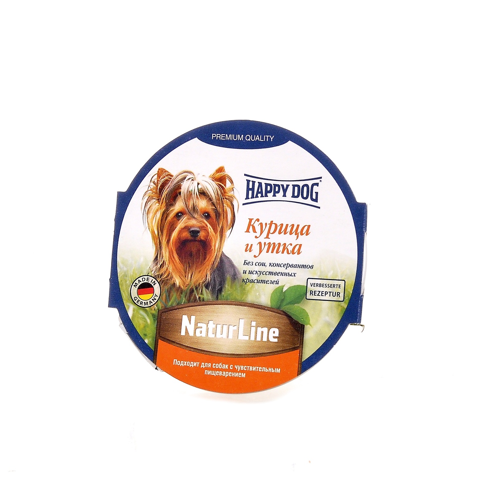 

Happy dog нежный мясной паштет с уткой и курицей для собак (85 г)
